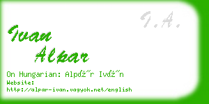 ivan alpar business card